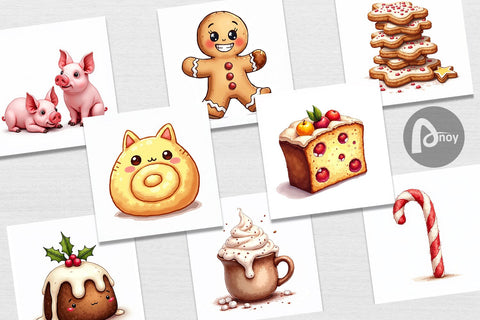 Digital Paper Lumpy Nordic Treats Digital Pattern artnoy 