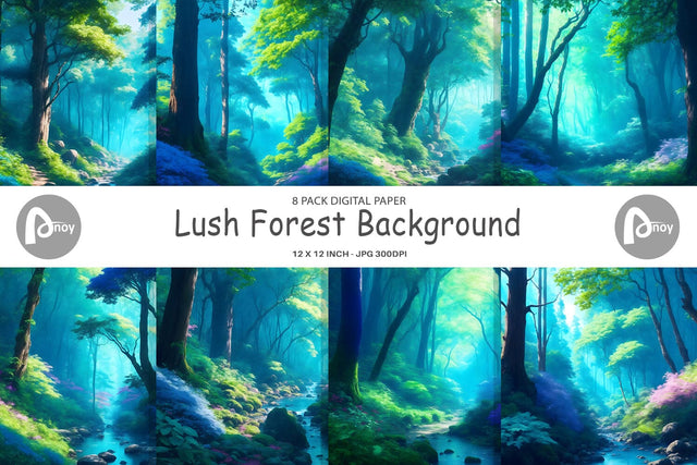Digital Paper Lush Forest Background Digital Pattern artnoy 