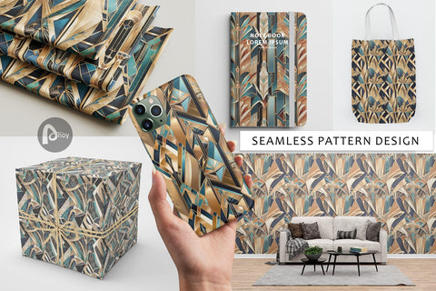 Digital Paper Luxury Art Deco Geometric Digital Pattern artnoy 