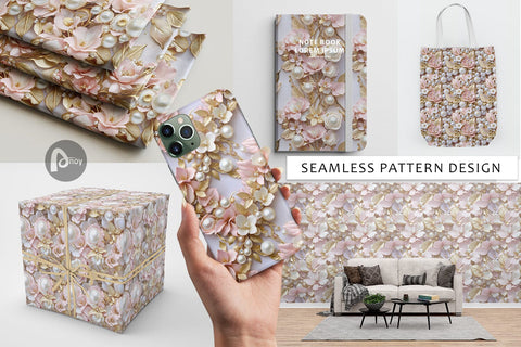 Digital Paper Luxury Flowers Pattern Digital Pattern artnoy 