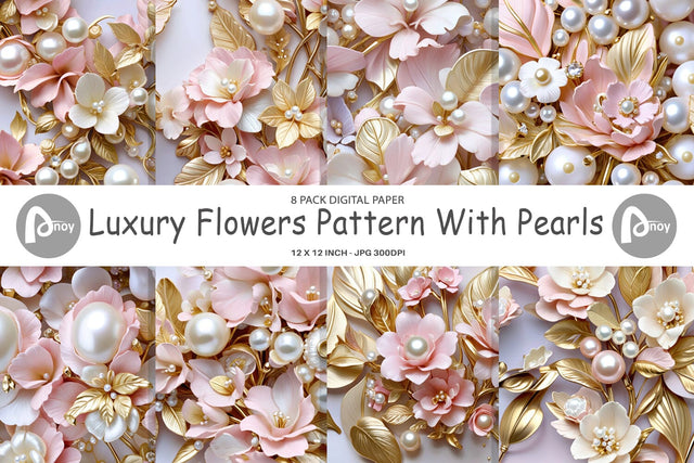 Digital Paper Luxury Flowers Pattern Digital Pattern artnoy 