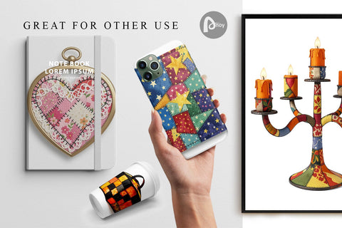 Digital Paper Macabre Gothic Curio Patchwork Digital Pattern artnoy 