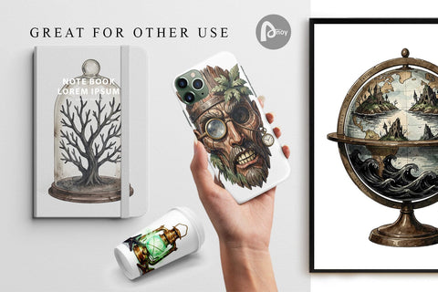 Digital Paper Macabre Gothic Scholar Desk Digital Pattern artnoy 