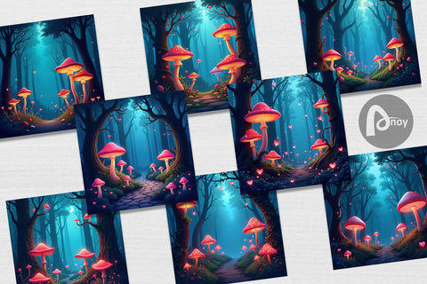 Digital Paper Magic Forest Digital Pattern artnoy 