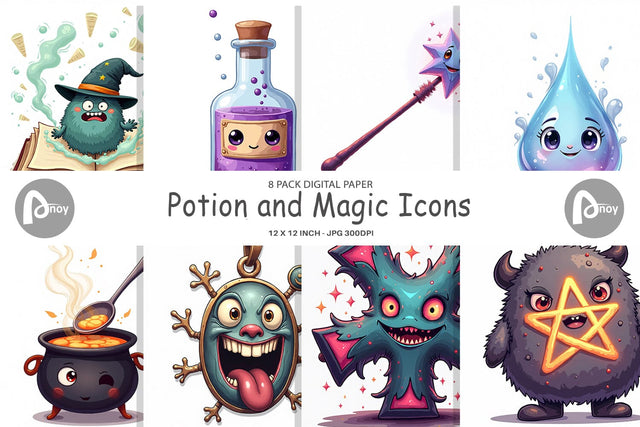 Digital Paper Magic Potions Digital Pattern artnoy 