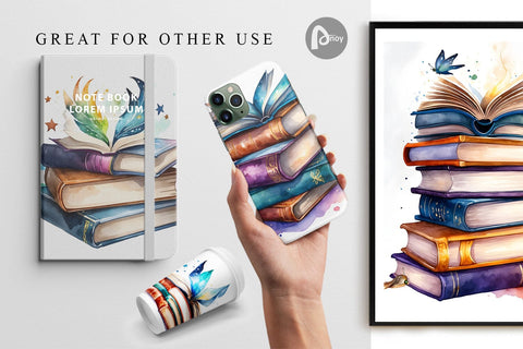 Digital Paper Magical Books Digital Pattern artnoy 