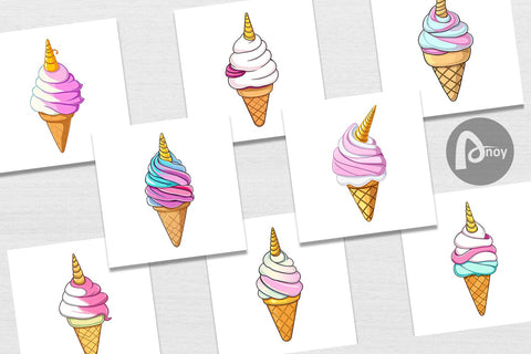 Digital Paper Magical Ice Cream Digital Pattern artnoy 