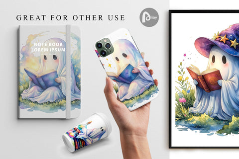 Digital Paper Magical Spellbook Ghost Sublimation artnoy 