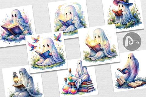 Digital Paper Magical Spellbook Ghost Sublimation artnoy 