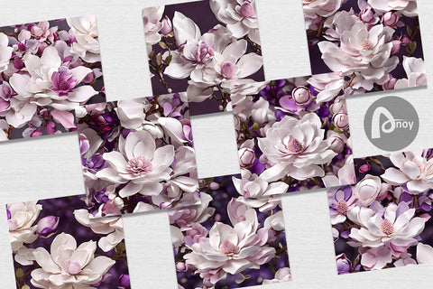 Digital Paper Magnolia Flower Pattern Digital Pattern artnoy 