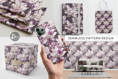 Digital Paper Magnolia Flower Pattern Digital Pattern artnoy 