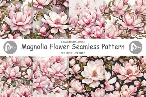 Digital Paper Magnolia Pattern Digital Pattern artnoy 