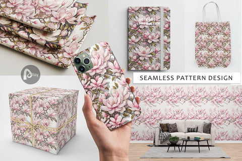 Digital Paper Magnolia Pattern Digital Pattern artnoy 