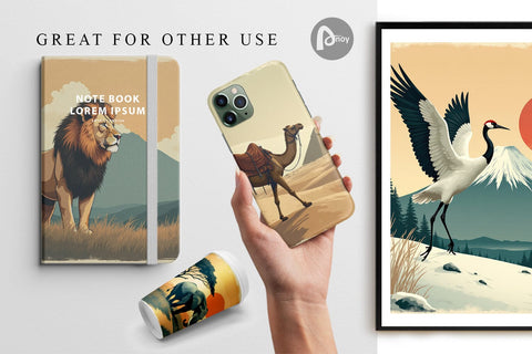 Digital Paper Majestic Animal Posters Digital Pattern artnoy 