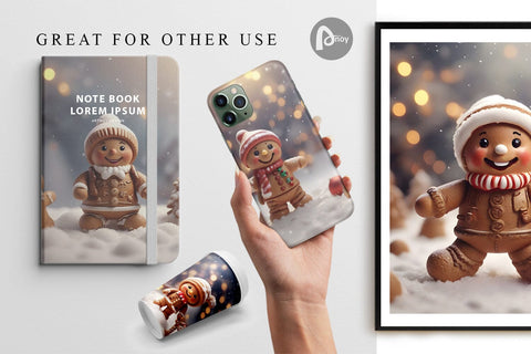 Digital Paper Man Gingerbread Christmas Digital Pattern artnoy 