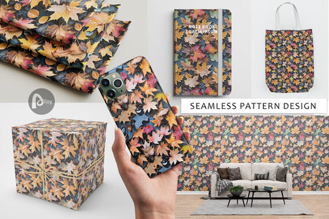 Digital Paper Maple Leaves Pattern Digital Pattern artnoy 