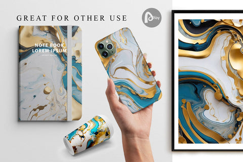 Digital Paper Marble Liquid with gold Digital Pattern artnoy 