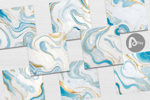 Digital Paper Marble White Fluid Arts Digital Pattern artnoy 