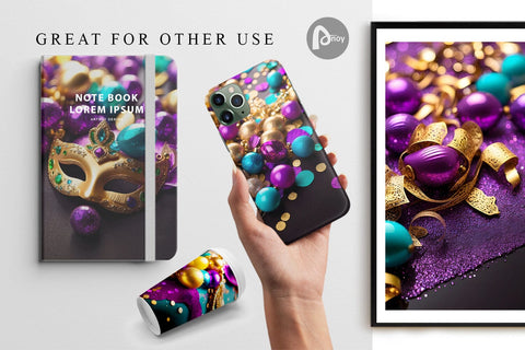 Digital Paper Mardi Gras Glitter Sublimation artnoy 