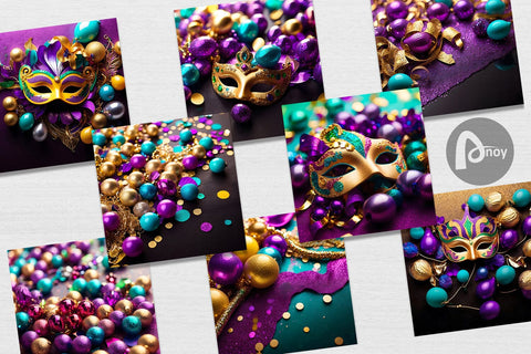 Digital Paper Mardi Gras Glitter Sublimation artnoy 