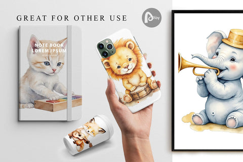 Digital Paper Melody Baby Beats Digital Pattern artnoy 