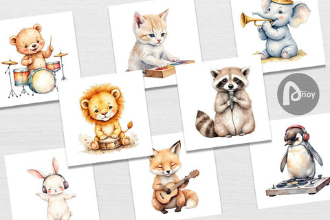 Digital Paper Melody Baby Beats Digital Pattern artnoy 