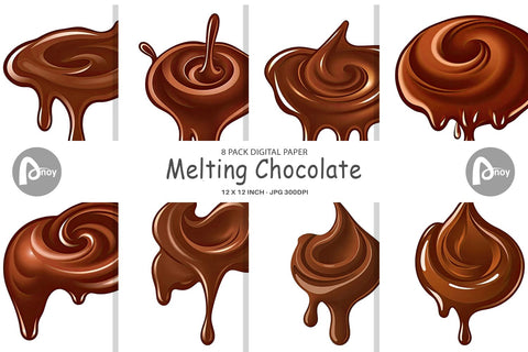 Digital Paper Melting Chocolate Digital Pattern artnoy 