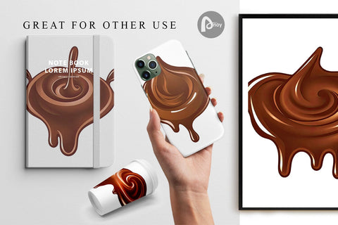 Digital Paper Melting Chocolate Digital Pattern artnoy 