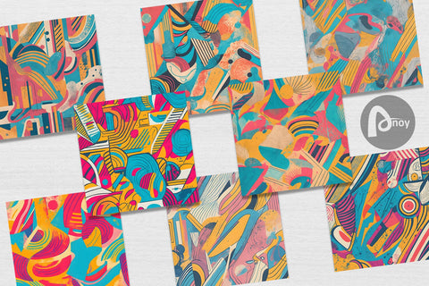 Digital Paper Memphis Watercolor Digital Pattern artnoy 