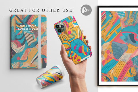 Digital Paper Memphis Watercolor Digital Pattern artnoy 