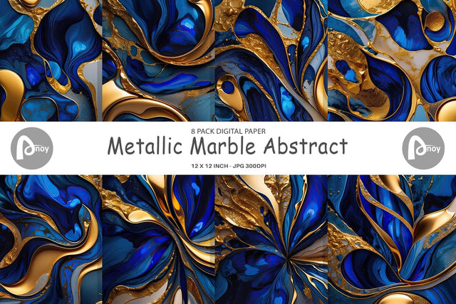 Digital Paper Metallic Marble Abstract Digital Pattern artnoy 