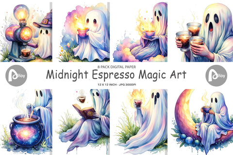 Digital Paper Midnight Espresso Magic Art Sublimation artnoy 
