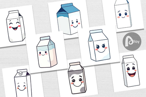 Digital Paper Milk Carton Digital Pattern artnoy 