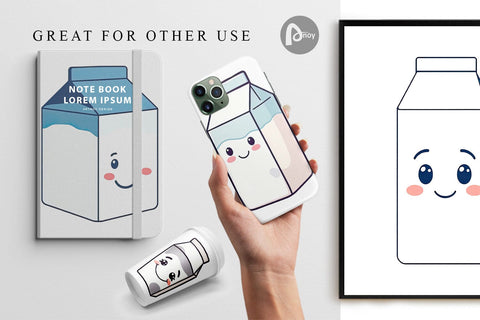 Digital Paper Milk Carton Digital Pattern artnoy 