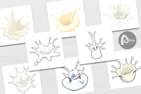 Digital Paper Milk Splash Digital Pattern artnoy 