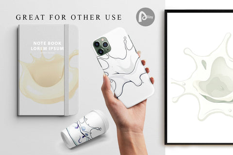 Digital Paper Milk Splash Digital Pattern artnoy 