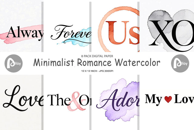 Digital Paper Minimalist Romance Watercolor Digital Pattern artnoy 