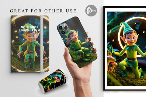 Digital Paper Mischievous Elf Digital Pattern artnoy 