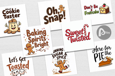 Digital Paper Misfit Holiday Treats: Funny Foodie Quotes Digital Pattern artnoy 