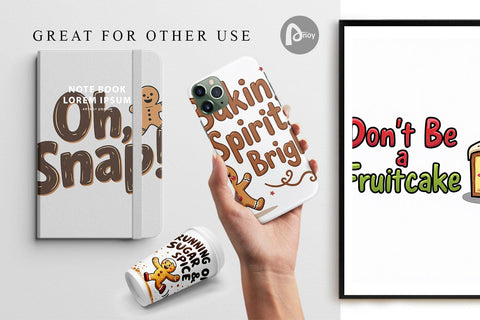 Digital Paper Misfit Holiday Treats: Funny Foodie Quotes Digital Pattern artnoy 