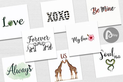 Digital Paper Modern Jungle Heart Minimalist Valentine Quotes Digital Pattern artnoy 