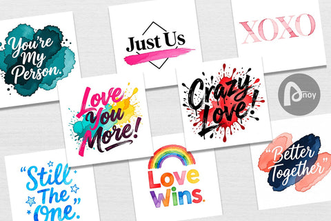 Digital Paper Modern Love Notes Watercolor Digital Pattern artnoy 