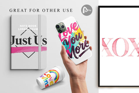 Digital Paper Modern Love Notes Watercolor Digital Pattern artnoy 