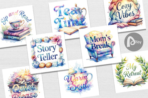 Digital Paper Mom Reading Quotes Digital Pattern artnoy 