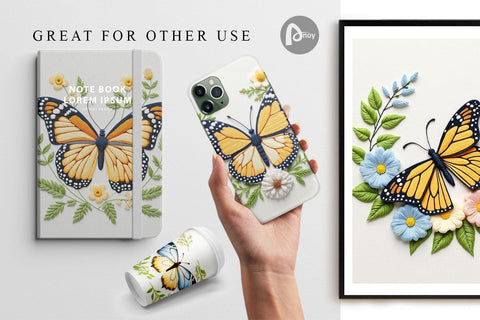 Digital Paper Monarch Butterfly Digital Pattern artnoy 
