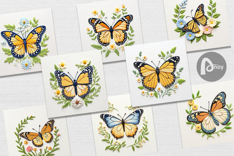 Digital Paper Monarch Butterfly Digital Pattern artnoy 