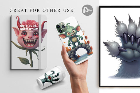 Digital Paper Monster Mashups Digital Pattern artnoy 