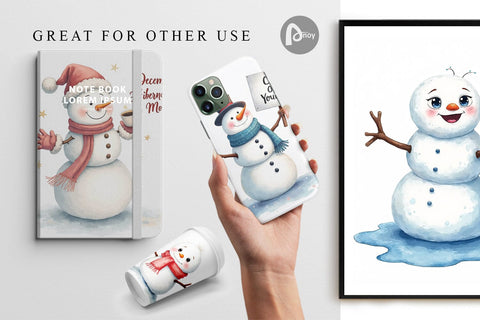 Digital Paper Moody Snowmen Digital Pattern artnoy 