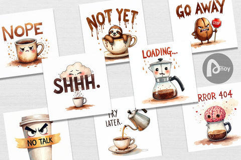 Digital Paper Morning Grump Coffee Sarcastic Quotes Digital Pattern artnoy 