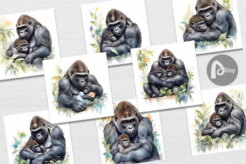 Digital Paper Mothers Day Gorilla Digital Pattern artnoy 